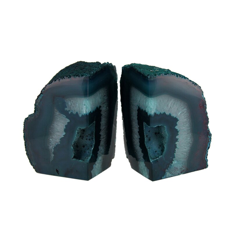Green geode bookends images